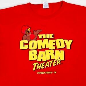 90s Comedy Barn Theater Shirt Size L Club Pigeon Forge Tennessee Rooster Chicken